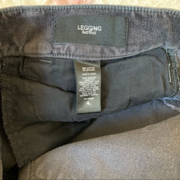 Express Mid Rise Gray Corduroy Leggings - Picture 10 of 12